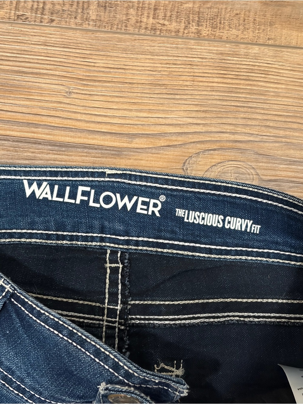 Wallflower Dark Blue Bootcut Jeans with Faded Front contract stitching - Picture 6 of 15
